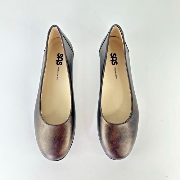 SAS Scenic Bronze Brown Leather Ballet Flats‎ Shoes Womens 7 N - Picture 2 of 11